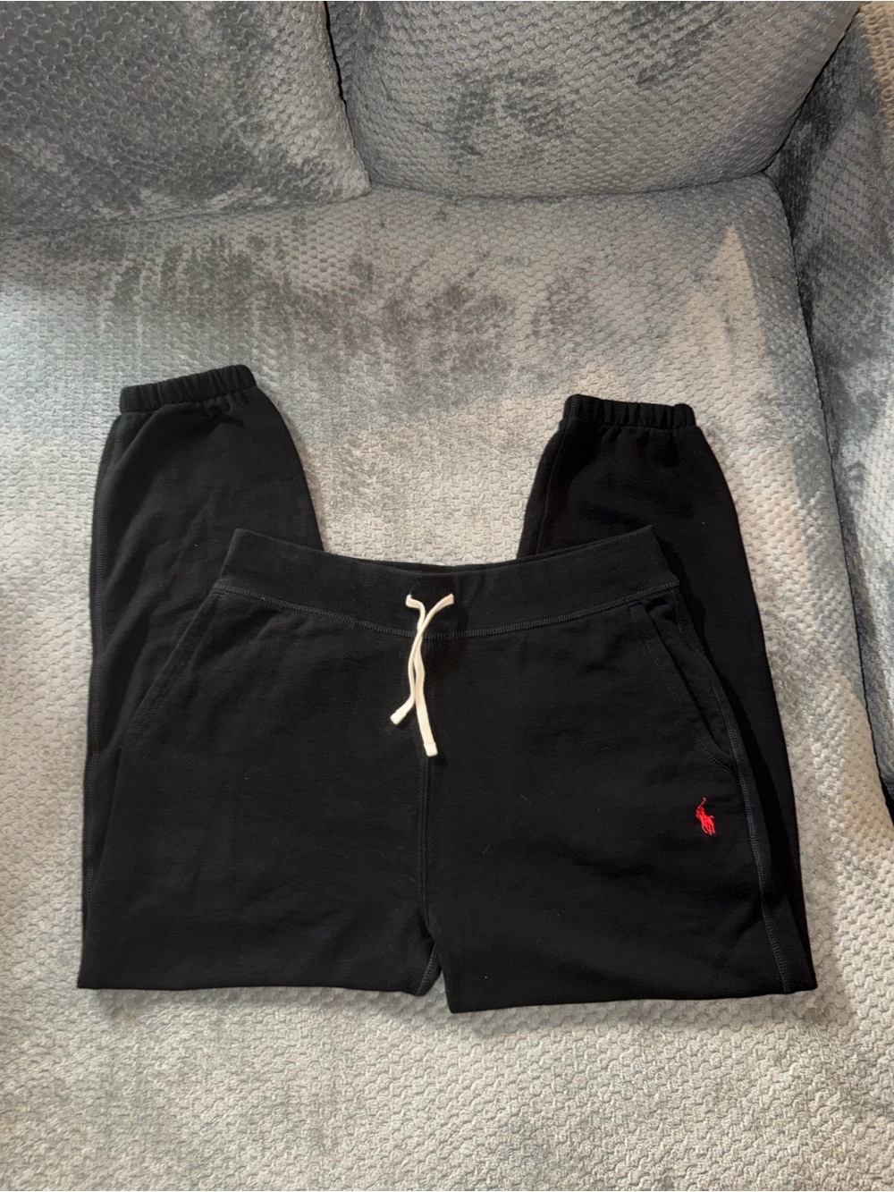 Ralph Lauren polo Black Jogger Sweatpants with Red Pony